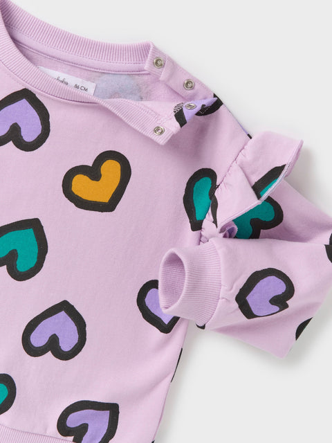 Sinsay Baby Girl's Purple Heart Printed Blouse | Sinsay In Lebanon