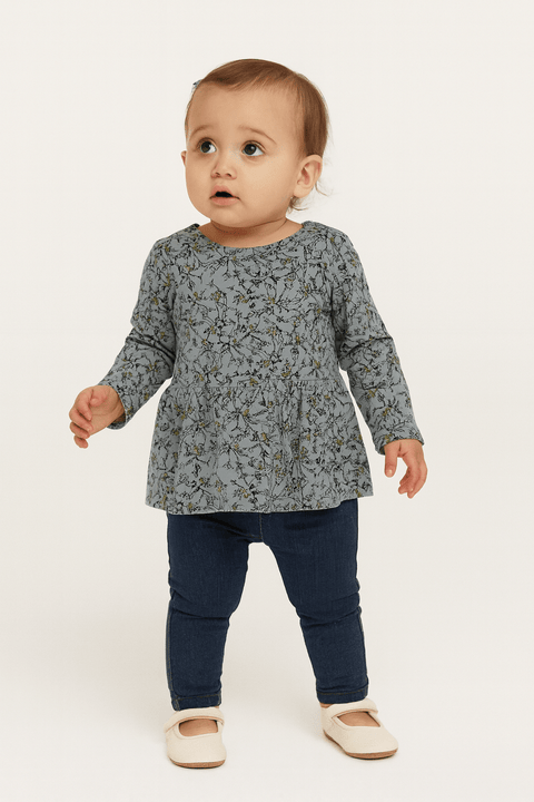 POMPdeLUX Baby Girl Multicolor Long-Sleeve Blouse | POMPdeLUX in Lebanon