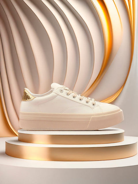 Sinsay Women's White Sneakers With Decorative Glitter Print On The Heel | Sinsay In Lebanon