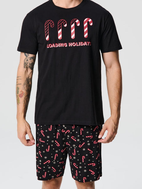 Sinsay Men's Black Loading Holidays Pajama Set 2pcs | Sinsay In Lebanon