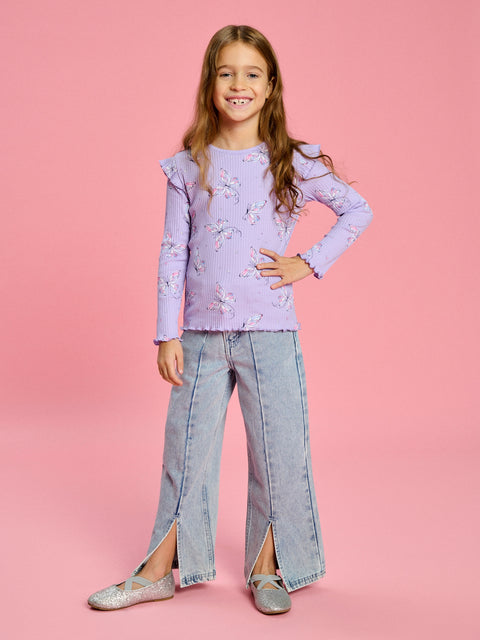 Sinsay Baby Girl's Light Blue Wide-Leg Cotton Jeans | Sinsay In Lebanon