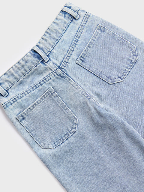 Sinsay Baby Girl's Light Blue Wide-Leg Cotton Jeans | Sinsay In Lebanon