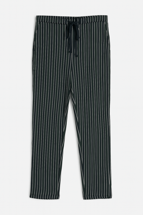 Mango Women's Navy Green Striped Pants| Mango in Lebanon