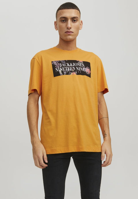 Jack & Jones Men's Orange With Print Graphic T-Shirt  |Jack & Jones in Lebanon