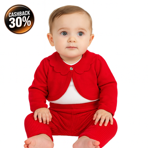 Boboli Baby Girl's Red Long-Sleeve Cardigan | Boboli in Lebanon