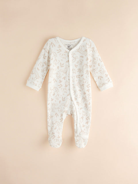 Sinsay Fox & Bunny Boy's Creme Printed Cotton Overall | Sinsay In Lebanon