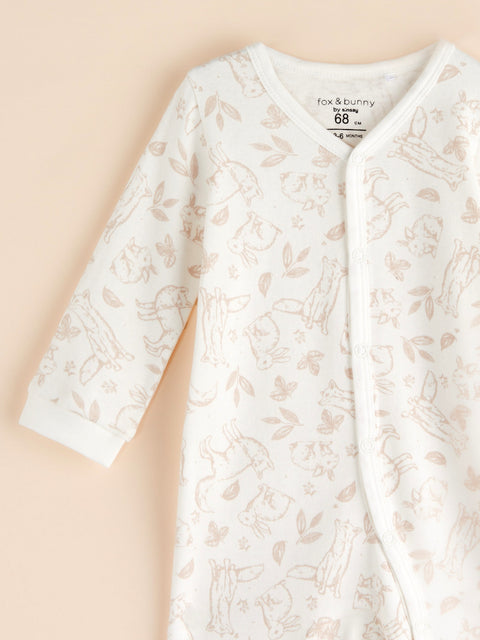 Sinsay Fox & Bunny Boy's Creme Printed Cotton Overall | Sinsay In Lebanon