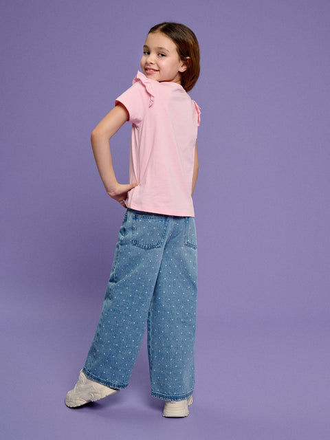 Sinsay Baby Girl's Blue Denim With White Dots Jeans  | Sinsay in Lebanon