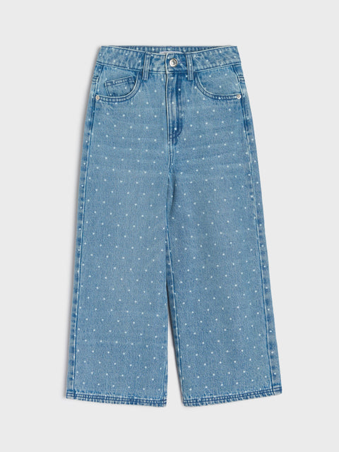 Sinsay Baby Girl's Blue Denim With White Dots Jeans  | Sinsay in Lebanon