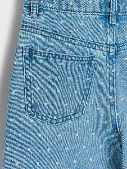 Sinsay Baby Girl's Blue Denim With White Dots Jeans  | Sinsay in Lebanon