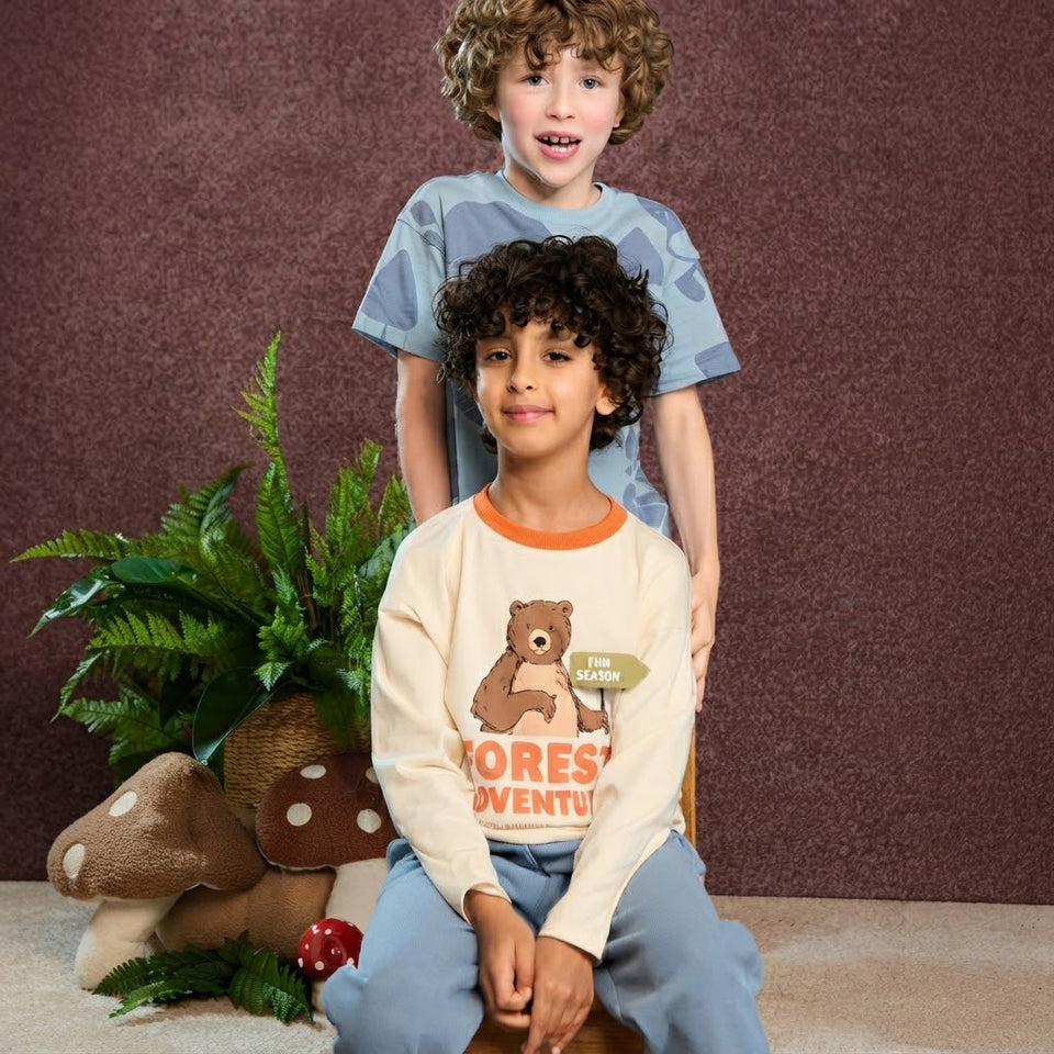 Sinsay Boy's Cream Long Sleeve Round Neck Blouse