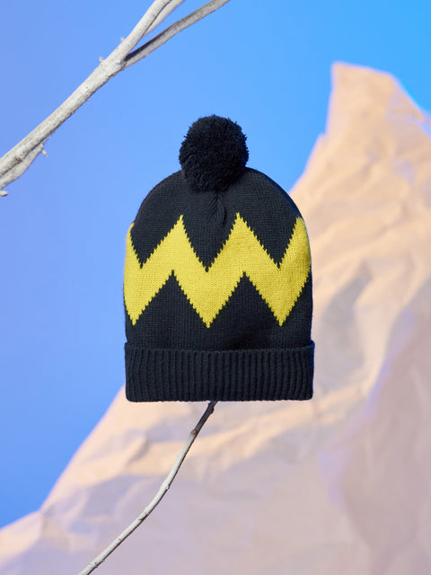 Sinsay Boy's Navy & Lime Green Knitted Beanie With Pom Pom|Sinsay In Lebanon