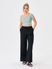 Sinsay Women's Light Green Short-Sleeved Crop Top | Sinsay In Lebanon