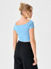 Sinsay Women's Blue Short-Sleeved Crop Top | Sinsay In Lebanon