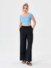 Sinsay Women's Blue Short-Sleeved Crop Top | Sinsay In Lebanon