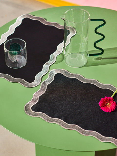 Sinsay Black Asymmetrical Table Mats 2 Pack | Sinsay In Lebanon
