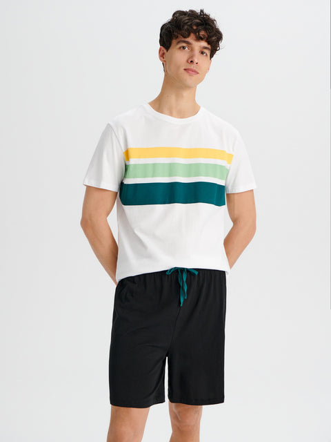 Sinsay Men's White & Black Striped Pajama Set | Sinsay In Lebanon
