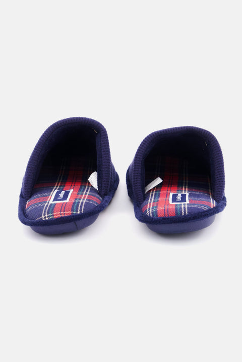 Club Room Men's Navy Very Merry Waffle-Knit Embroidered Mule Slippers | Club Room In Lebanon