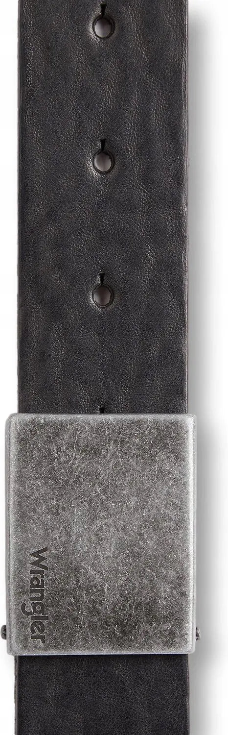 Wrangler Men's Black Pasek Plate Belt  | Wrangler In Lebanon