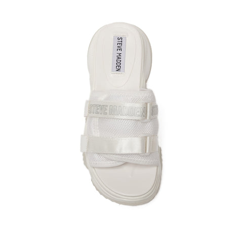 Steve Madden White Chilin Velcro Serrated Platform Casual Slippers  | Steve Madden In Lebanon