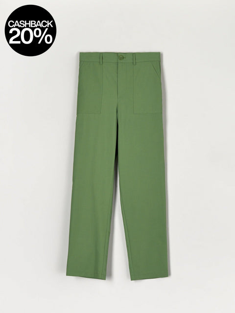 Green pants on a white background