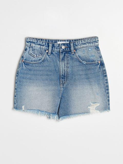 Sinsay Women's Blue Regular  Distressed Denim Short | Sinsay in Lebanon