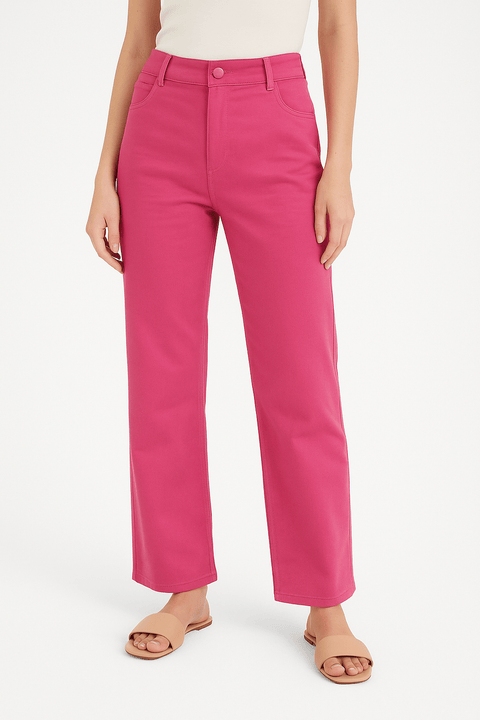 LeGer Women's Fuchsia Velvet Wide Leg Pants | LeGer in Lebanon