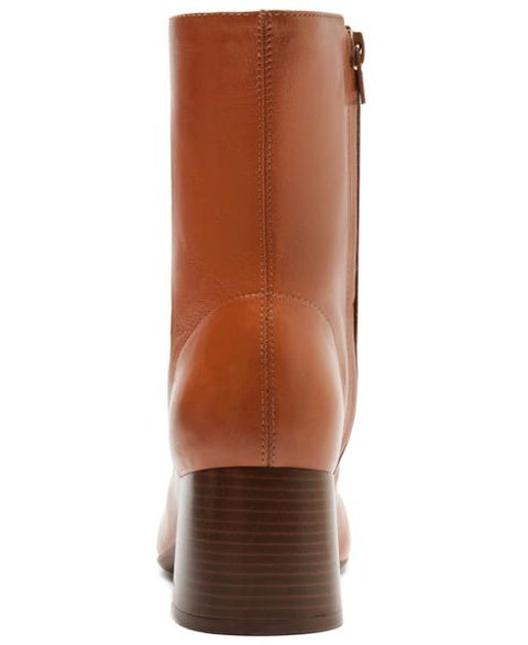 Arezzo Women's Rebecca Mid-Block Leather Booties - Roast Caramel
