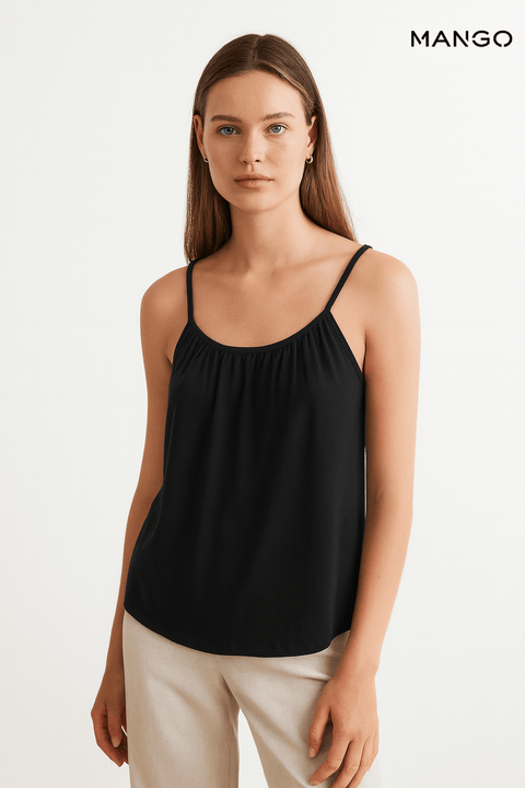 Mango Women's Black Sleeveless Top| Mango in Lebanon