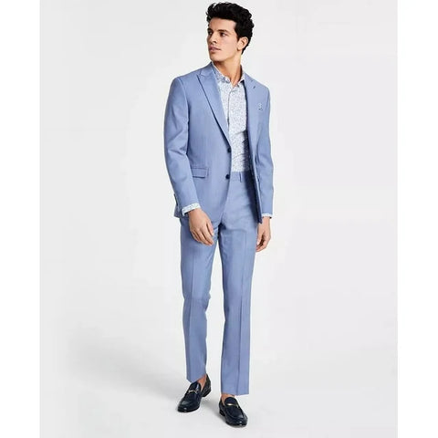 Bar III Men's Blue Slim-Fit Wool Sharkskin Suit Pants | Bar III in Lebanon