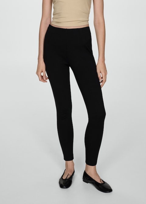Mango Women's Black High Waist Legging |Mango In Lebanon