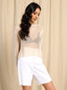 Sinsay Women's White High Waist Denim Shorts | Sinsay In Lebanon