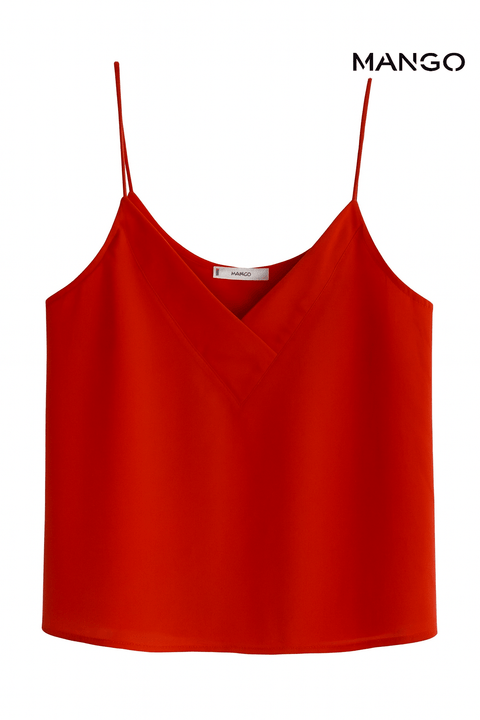Mango Women's Coral Sleeveless Blouse| Mango in Lebanon
