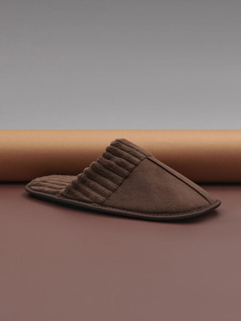 Sinsay Men's Brown Rib Knit Flat Slippers | Sinsay In Lebanon