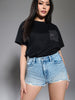 Sinsay Women's Blue Studded Distressed Denim Short | Sinsay In Lebanon