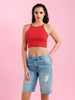 Sinsay Women's Blue Distressed Denim Short | Sinsay In Lebanon