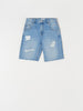Sinsay Women's Blue Distressed Denim Short | Sinsay In Lebanon