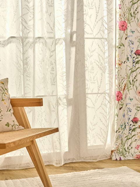 Sinsay White Floral Printed Curtain | Sinsay In Lebanon
