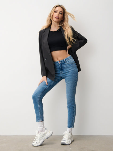 Sinsay Women's Blue Skinny Mid Waist Jeans | Sinsay In Lebanon