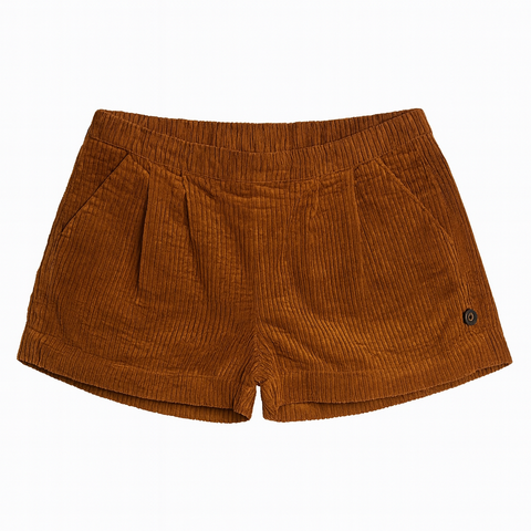 POMPdeLUX Baby Girl's Camel Velvet Shorts | POMPdeLUX in Lebanon