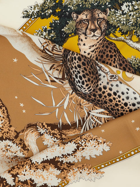 Ferragamo Women's Ivory Day & Night Print Silk Foulard | Ferragamo In Lebanon