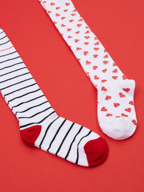 Sinsay Girl's White/Red  2 pack Tights | Sinsay in Lebanon