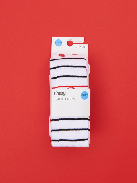 Sinsay Girl's White/Red  2 pack Tights | Sinsay in Lebanon