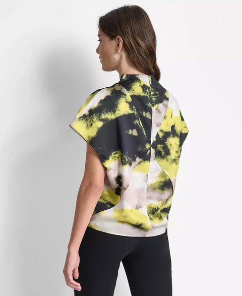 DKNY Women's Multicolor Printed Cowlneck Blouse | DKNY In Lebanon