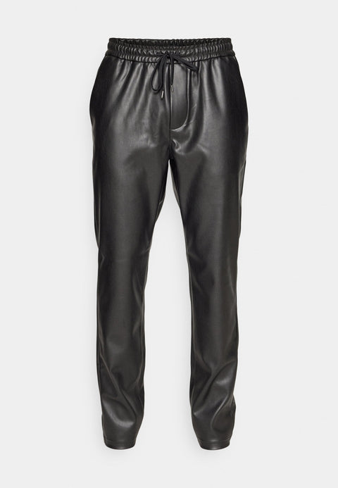 Only & Sons Men's Black Leather Loose Fit Pant |Only & Sons In Lebanon