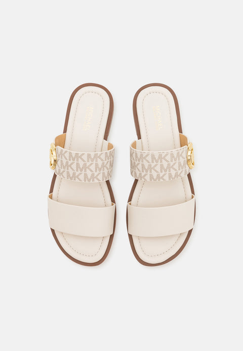 Michael Kors Women's Off White "MMK" Vera Flat Toe-Ring Slip-On Slippers | Michael Kors In Lebanon
