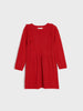 Red dress with long sleeves on a white background