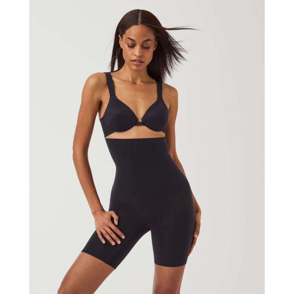 Spanx Women's Black High-Waisted Mid-Thigh Shapewear
