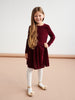 Sinsay Girl's Burgundy Velvet Long Sleeve Dress | Sinsay In Lebanon