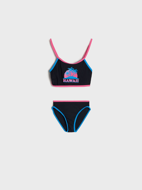 Sinsay Girl's Black Two-Piece Printed Swimsuit | Sinsay In Lebanon